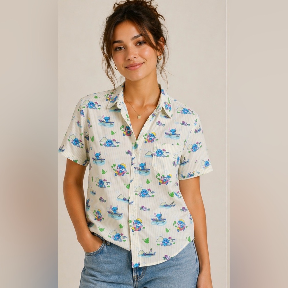 🌺 Disney Stitch Button-Up Shirt NWT XL | Her Universe Lilo & Stitch 🌺